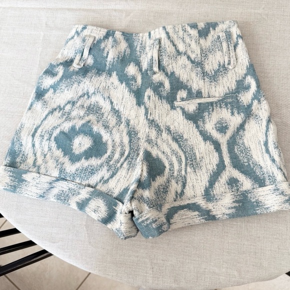 Sezane High Waisted Rome Shorts in Blue - Picture 4 of 10